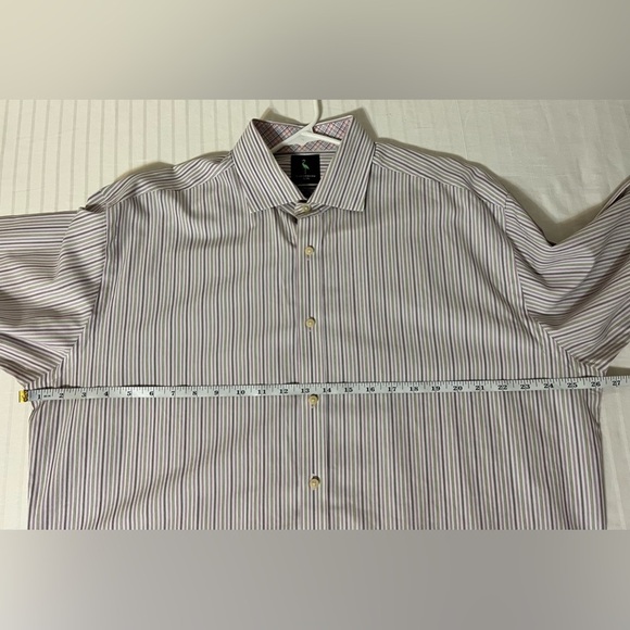 Tailorbyrd Men's Flip Cuff Button Up Striped Shirt XL - Picture 13 of 13